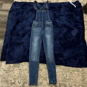 Celebrity Pink Dark Blue Denim Overalls